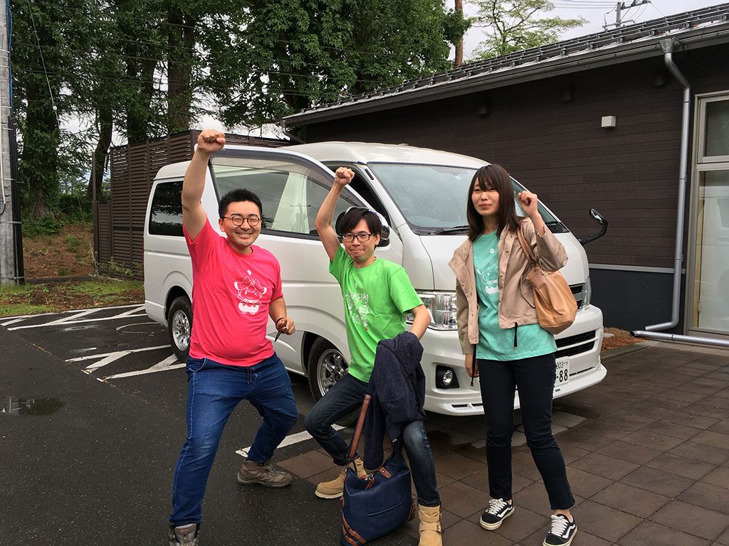 早朝に集合したぴーぷるメンバー